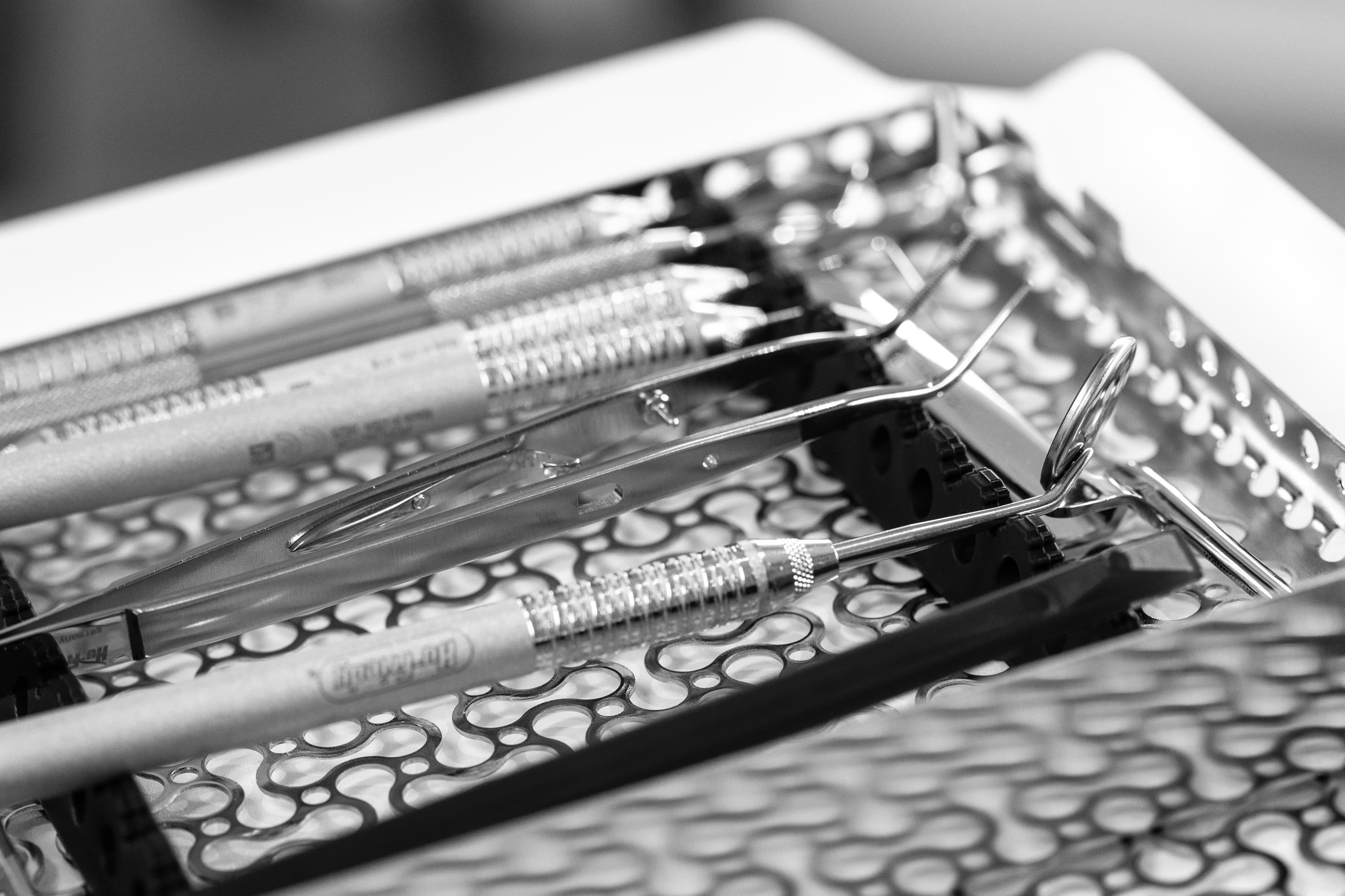 Dental instruments used for internal bleaching of discolored teeth